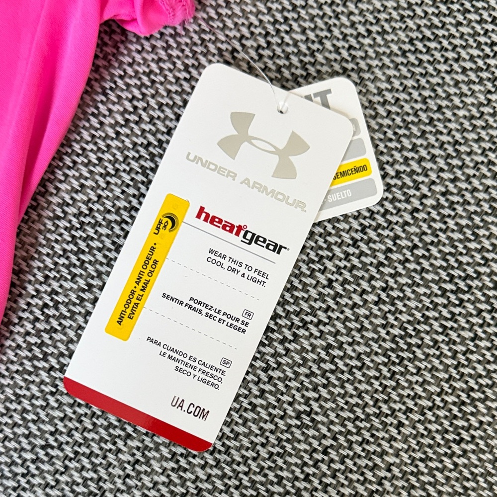 Under Armour Women's Bright Pink Short Sleeve Tee, Large - Picture 2 of 7
